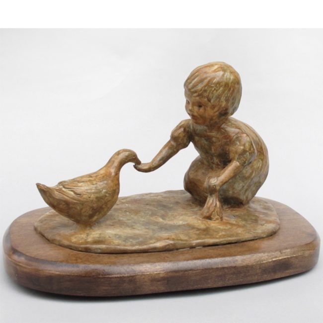 Jane Rankin Sculpture Goose Girls -2 Bronze