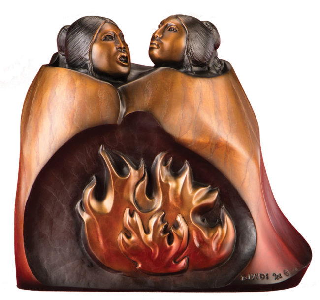Doug Hyde Sculpture Campfire Chat Bronze