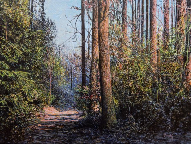 Karla Murray Painting The Forest's Golden Hour Oil on Board
