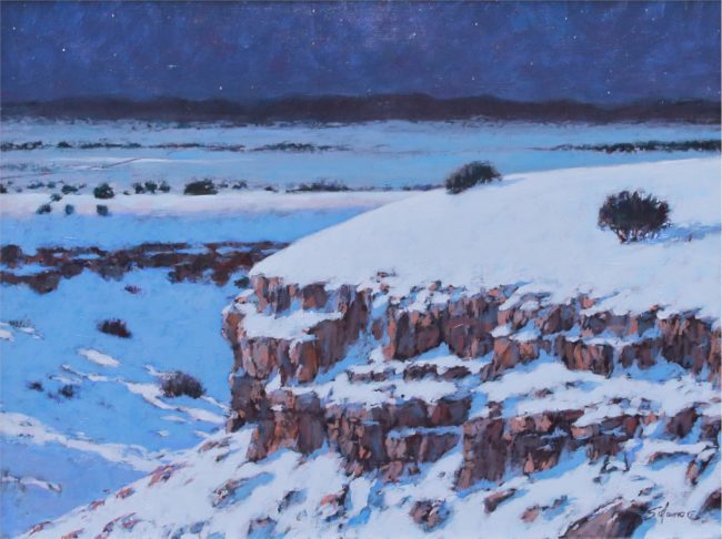 Nathan Solano Painting Moonlight Over Red Creek Road Oil on Canvas