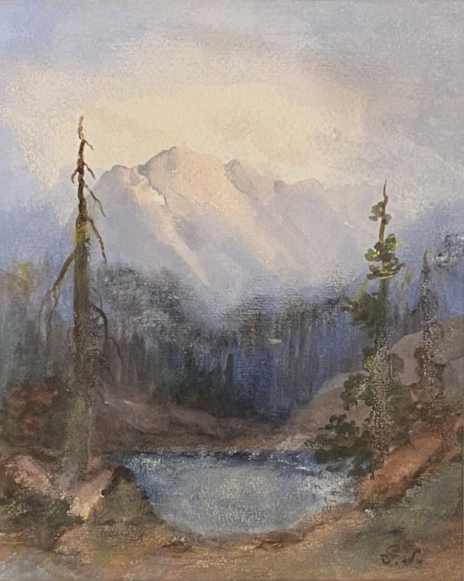 Artist Unknown Painting Mountain Landscape Watercolor
