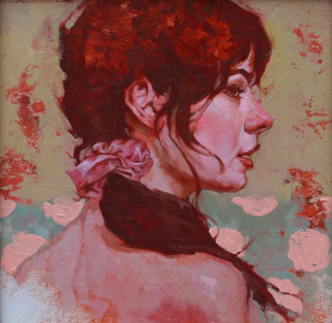 Joseph Lorusso Painting Girl in Profile Oil on Panel