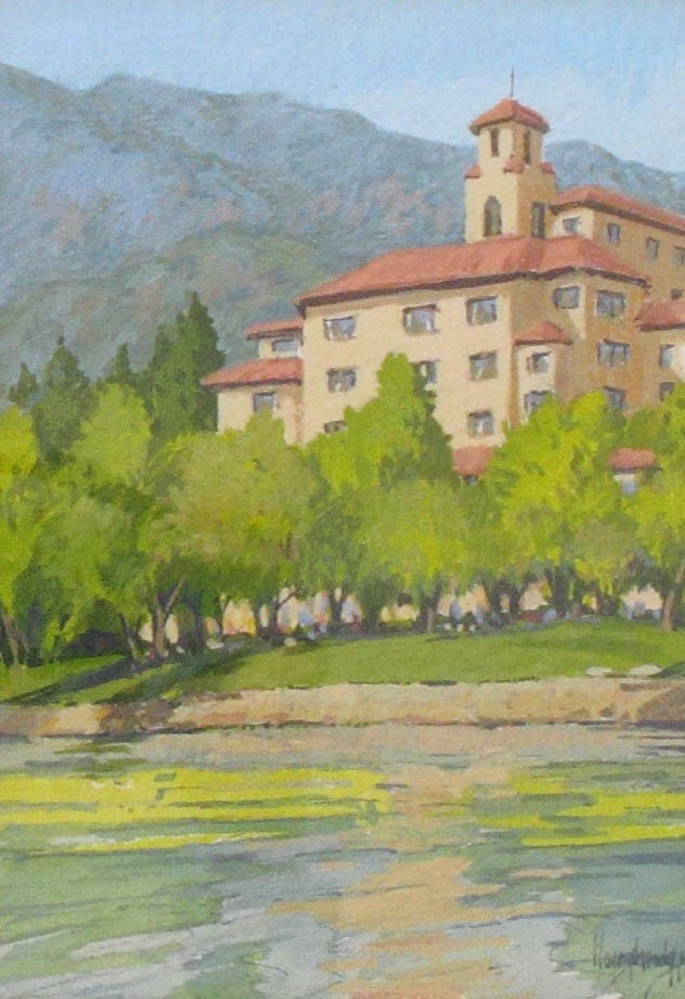 Leon Loughridge Painting Lakeshore Broadmoor West Watercolor