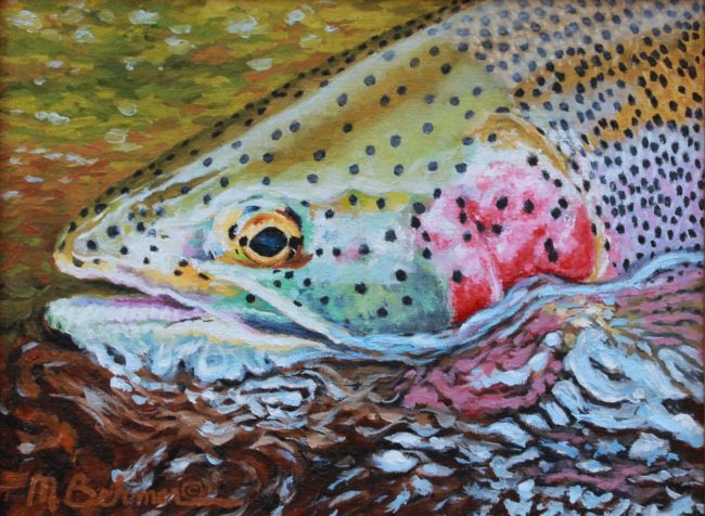 Mark Behmer Painting Graceful Return - Rainbow Trout Oil on Linen