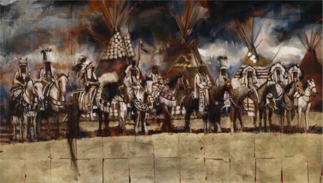 Paul Van Ginkel Painting Blackfoot History Oil on Canvas