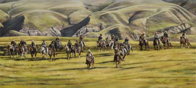 Paul Van Ginkel Painting Cowboy Paradise Oil on Canvas