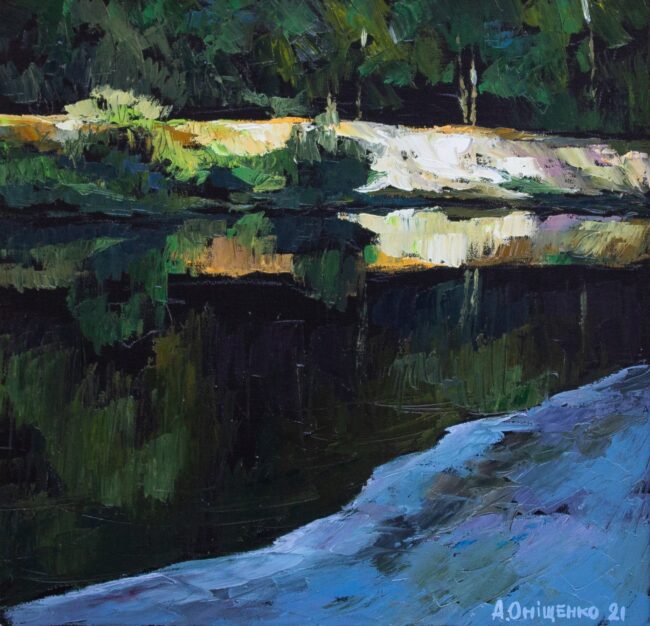Alexandr Onishenko Painting River Bank Oil on Canvas