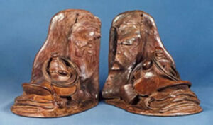 Bill Nebeker CA Sculpture Saddles And Chaps (Bookends) Bronze From Foundry