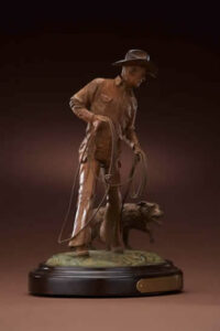 Bill Nebeker CA Sculpture Workin' Partners Bronze From Foundry