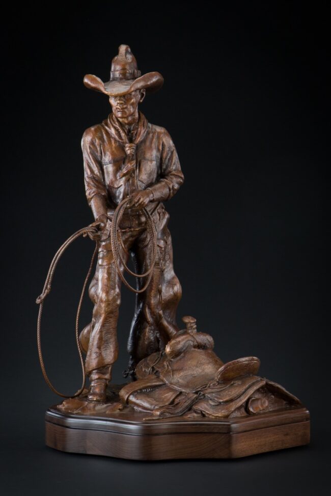Curt Mattson Sculpture Man With A Plan Bronze From Foundry