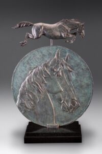 Curt Mattson Sculpture Over The Moon Bronze From Foundry