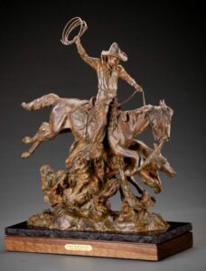 Curt Mattson Sculpture Turnin' The Renegade Cow Bronze From Foundry