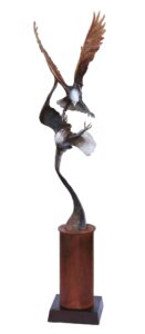 Dan Chen Sculpture Courtship Dance Bronze