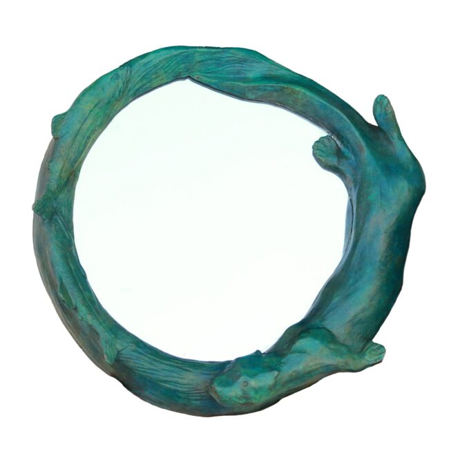 James Moore Sculpture Otter Mirror Bronze