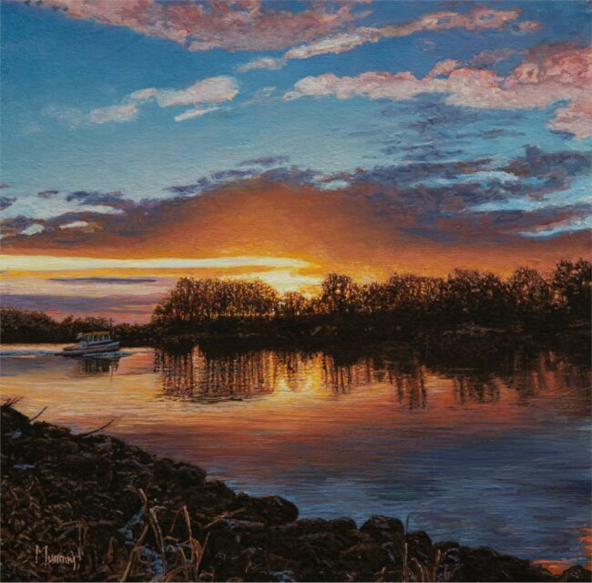 Karla Murray Painting Heading Out Before Sunrise Oil on Board