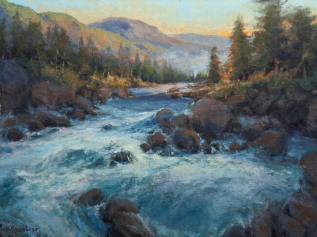 Kim Casebeer Painting Hiking in the Beartooth Oil