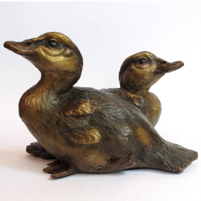 Mark Dziewior Sculpture Mallard Ducklings Bronze