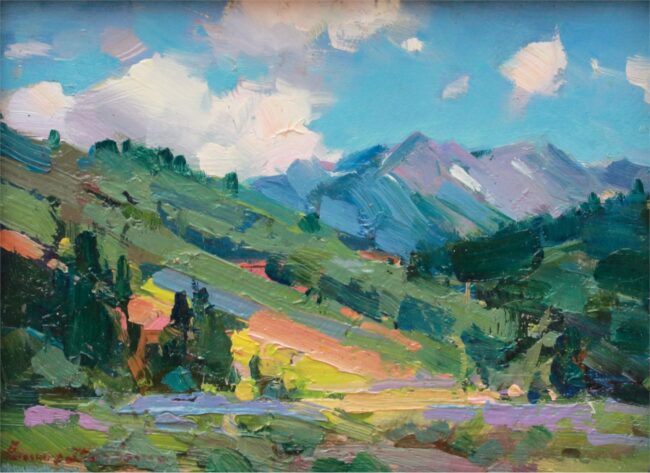 Ovanes Berberian Painting In The Rockies Oil on Canvas