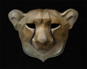 Rosetta Sculpture Cheetah Mask Maquette Bronze