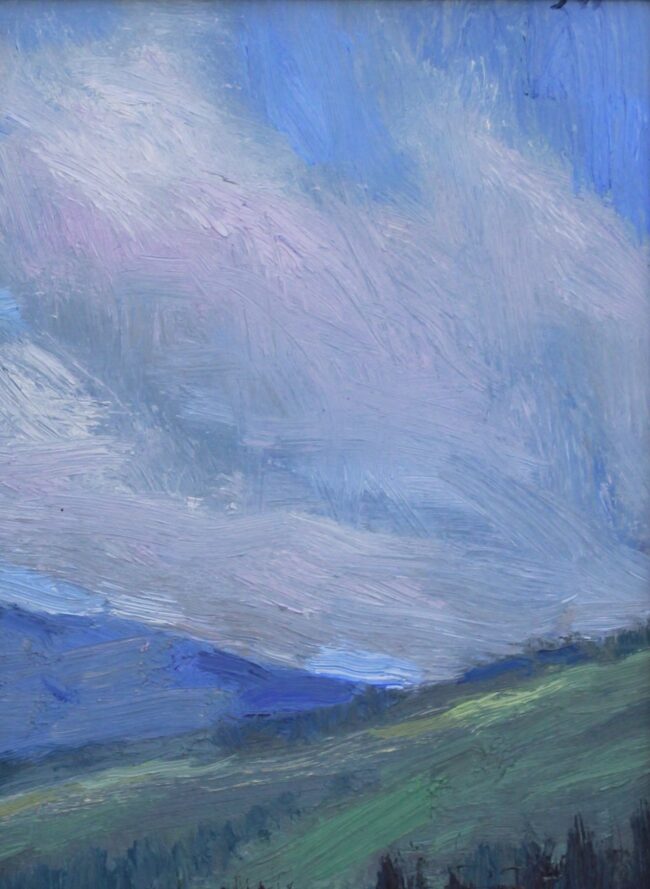 Seth Winegar Painting Clouds Over Cheyenne Oil on Panel