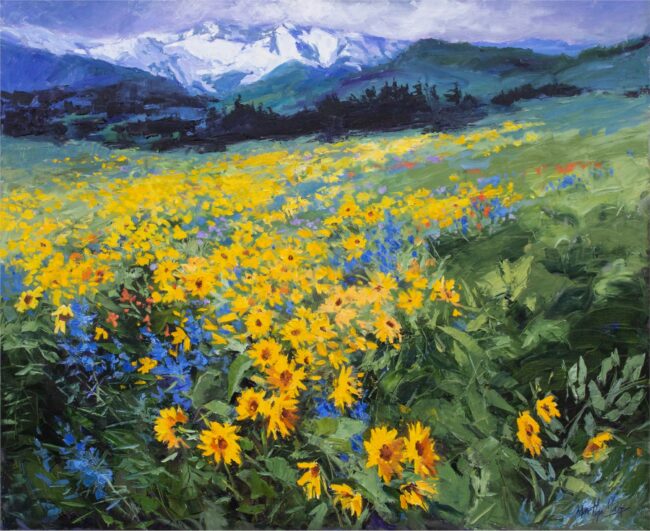 Martha Mans Painting High Country Bloom Oil on Canvas