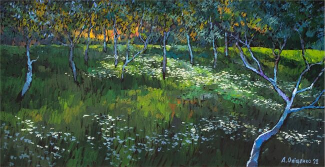 Alexandr Onishenko Painting Dandelion Field Oil on Canvas