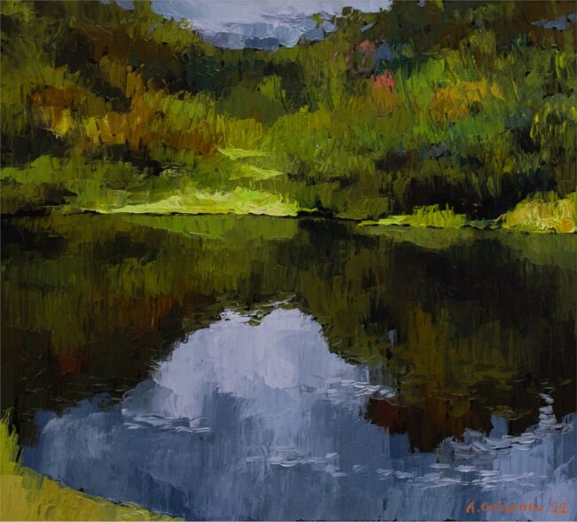 Alexandr Onishenko Painting Silent Lake Oil on Canvas