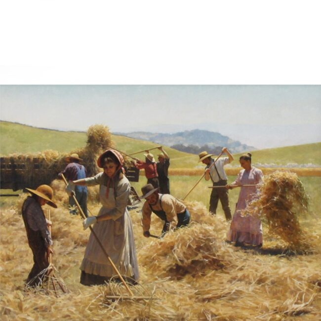 Benjamin Wu Painting In The Hayfield Oil on Canvas