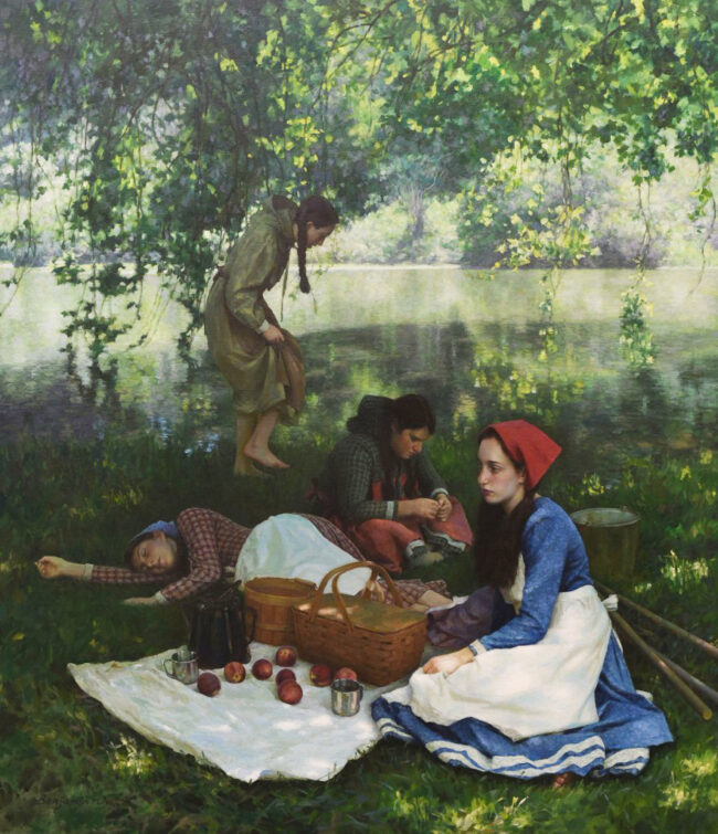 Benjamin Wu Painting Taking a Midday Break Oil on Canvas