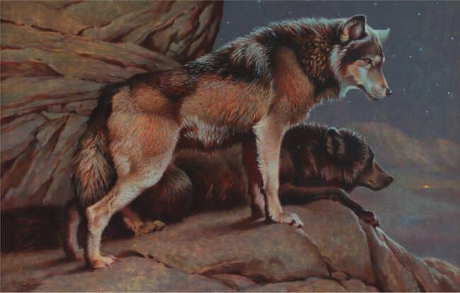 Ezra Tucker Painting Scent of Man - Wolves Acrylic on Panel