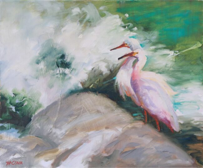 Linda St. Clair Painting On The Rocks Oil on Canvas