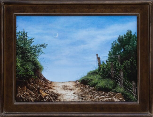 Gayle Nichols Painting To the Moon and Back Oil on Board