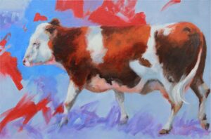 Linda St. Clair Painting Purple Pasture Oil on Canvas
