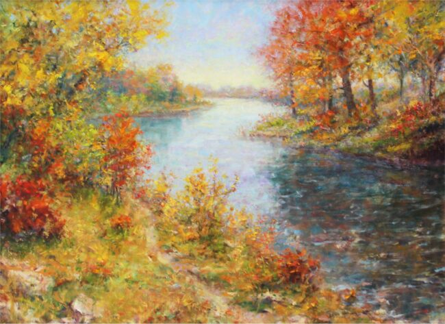 Bill Inman Painting Reflections Oil on Board