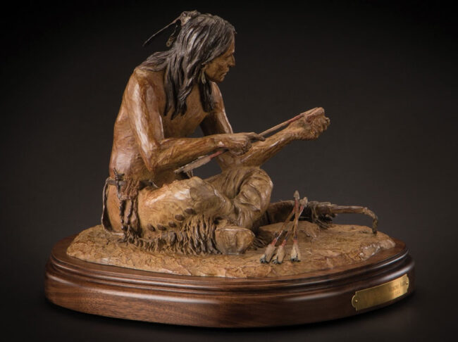 Bill Nebeker CA Sculpture Kiowa Iron Tipped Medicine Arrows Bronze