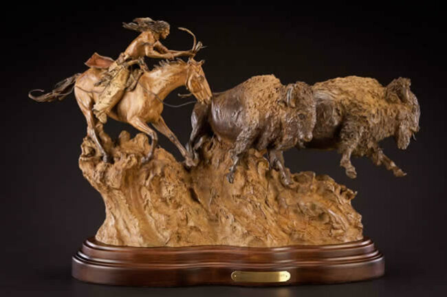 Bill Nebeker CA Sculpture Season of the Buffalo Bronze