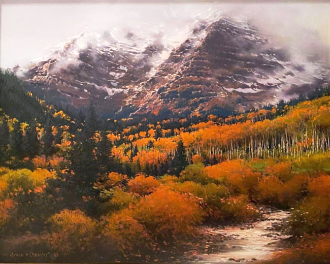 Bruce Cheever Painting Maroon Creek Valley Oil on Linen