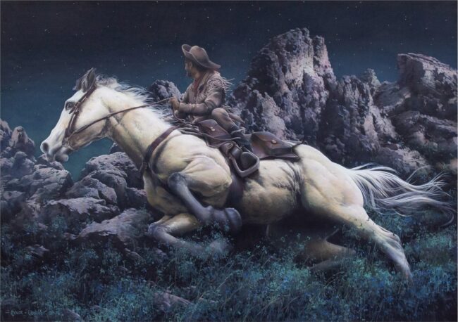 Bruce Cheever Painting Midnight Rider