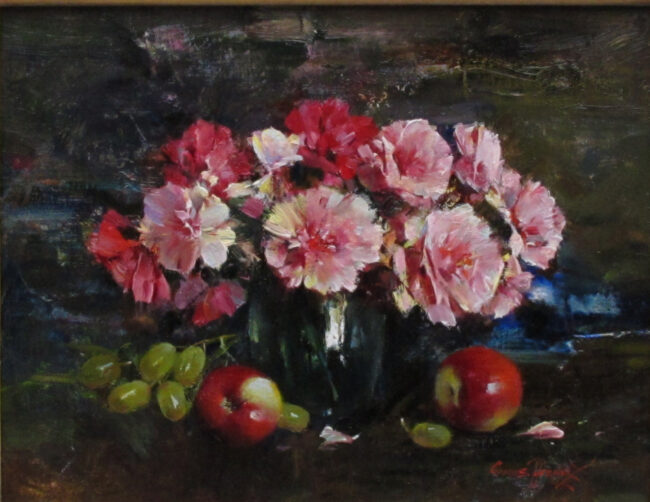 Cyrus Afsary Painting Carnation & Rose Oil on Linen