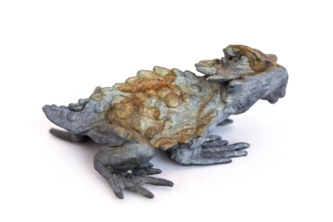 Dan Chen Sculpture Horned Toad Lizard A Bronze