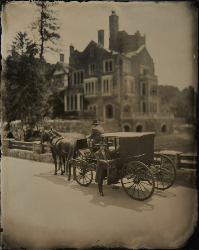 Don Jones Photography Mayor John Suthers with Palmer's Carriage at Glen Eyrie Wet Plate Collodion Alumatype