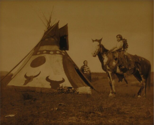 Edward S Curtis Photography A Painted Tipi Goldtone Photograph