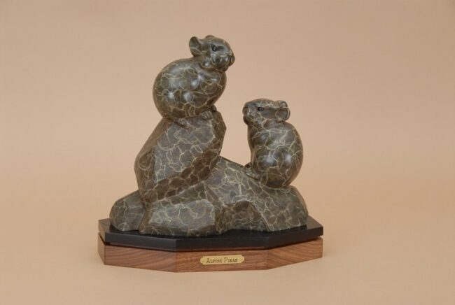 Gerald Balciar Sculpture Alpine Pikas Bronze