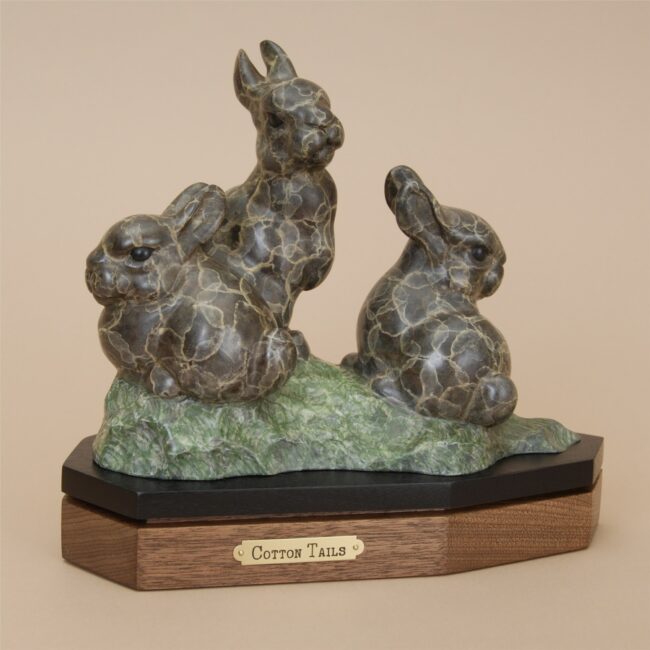 Gerald Balciar Sculpture Cotton Tails Bronze