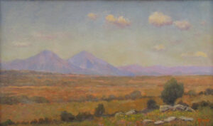 Jerry Malzahn Painting Spanish Peak from the Plains Oil on Board