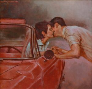 Joseph Lorusso Painting Convertible Kisses Oil on Panel