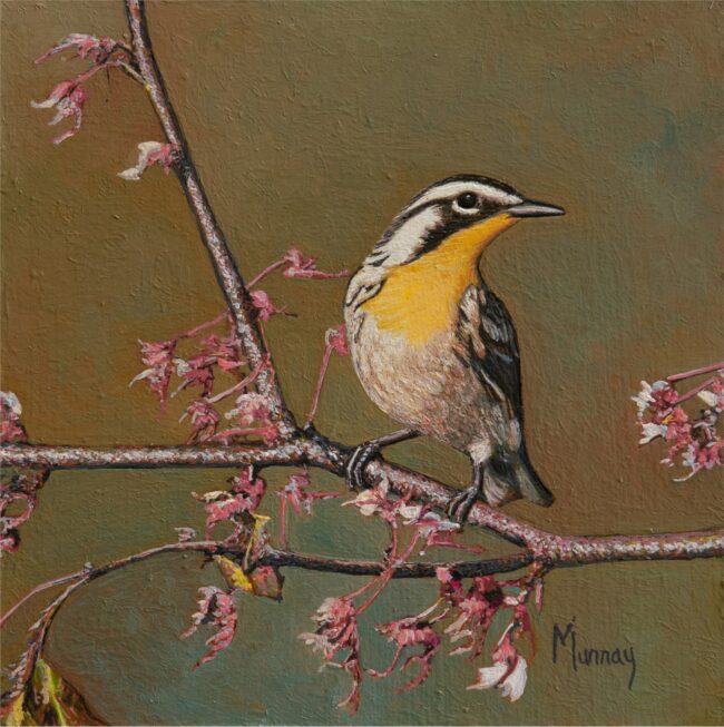 Karla Murray Painting Spring Blossoms Oil on Board