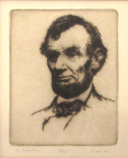 Kent Talmage-Bowers Printmaking A. Lincoln Etching