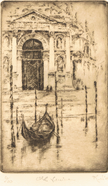 Kent Talmage-Bowers Printmaking Old Venice Etching