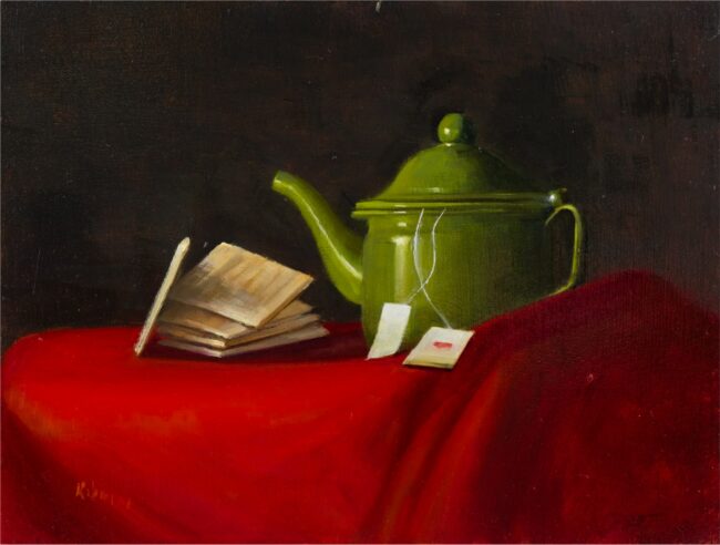 Marc Rubin Painting A Good Afternoon Tea Oil on Board